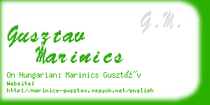 gusztav marinics business card